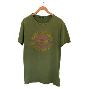 Obey Green S/S T-Shirt Men's M Graphic Tee Records Demand Superiority